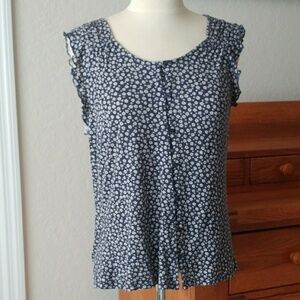 Gap Floral Knit Button Down Top